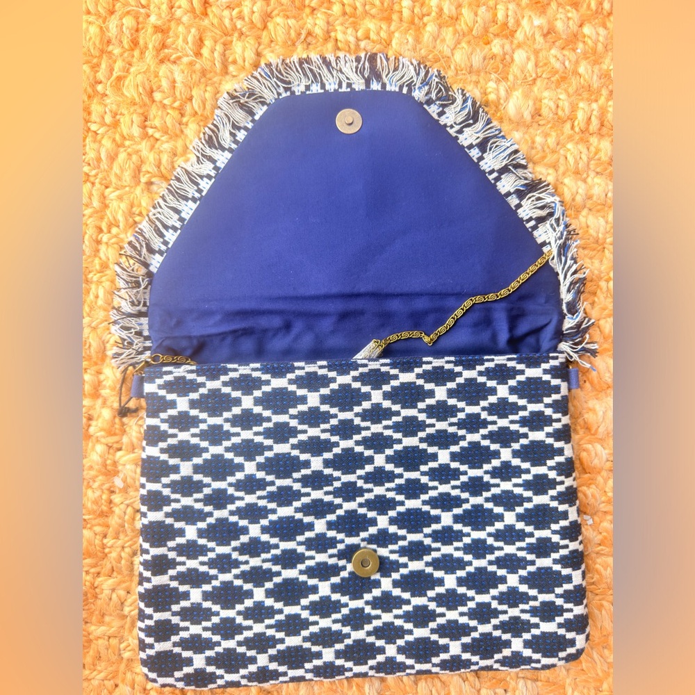 Steve Madden Blue and Black Geometric Clutch - Picture 3 of 6